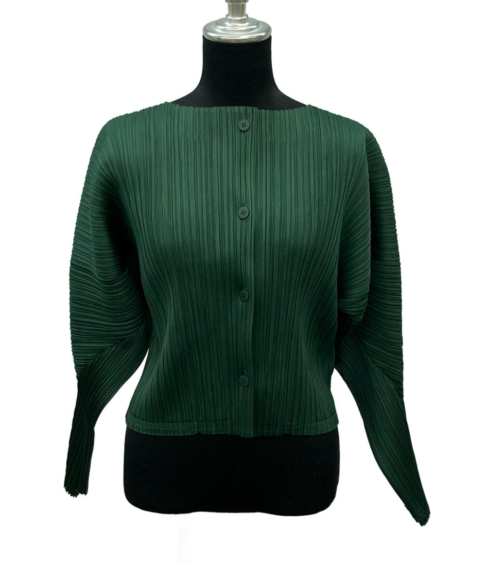美品 PLEATS PLEASE プリーツ長袖カーディガン PP48-JO143 レディース SIZE 3 (L) プリーツプリーズ