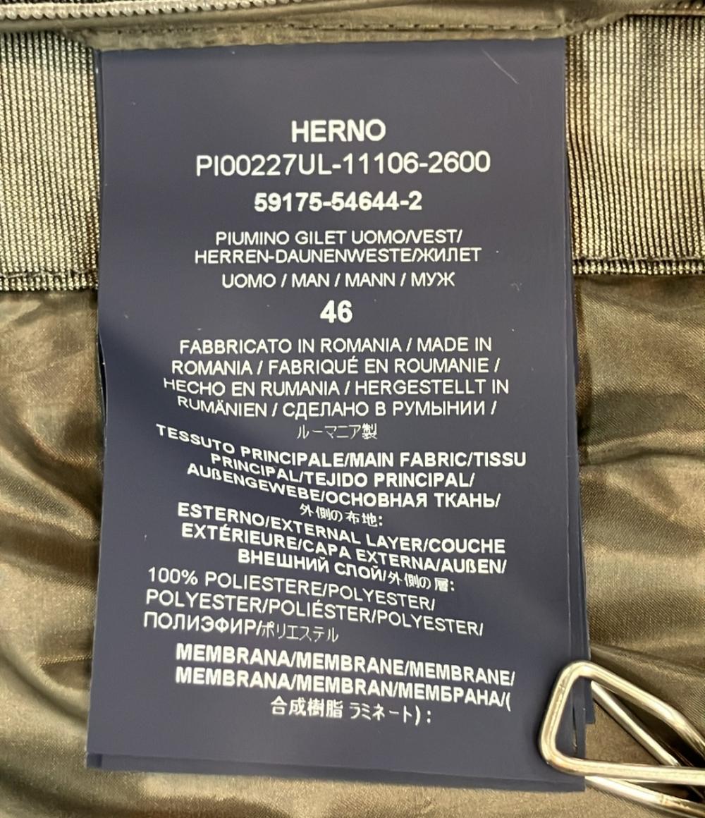 Herno ダウンベスト 止水ジップ ダブルジップ メンズ SIZE 46 (M) ヘルノ