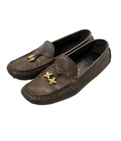 LOUIS VUITTON ドライビングシューズ モノグラム フラワーチャーム レディース SIZE 38 1/2 ルイ・ヴィトン