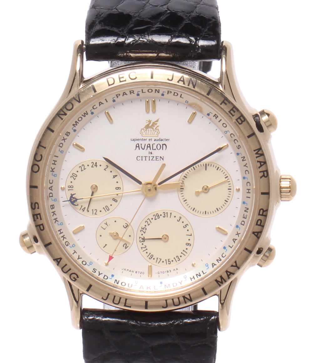CITIZEN 腕時計 アバロン AVALON クオーツ ホワイト 6721-G70145 メンズ シチズン