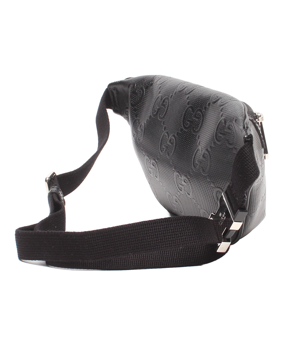 美品 GUCCI ウエストポーチ ボディバッグ GGエンボス 658582 325040 メンズ グッチ
