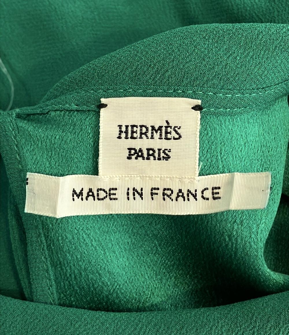 HERMES 長袖 シルクワンピース 17-7351 レディース SIZE 40 (M) エルメス