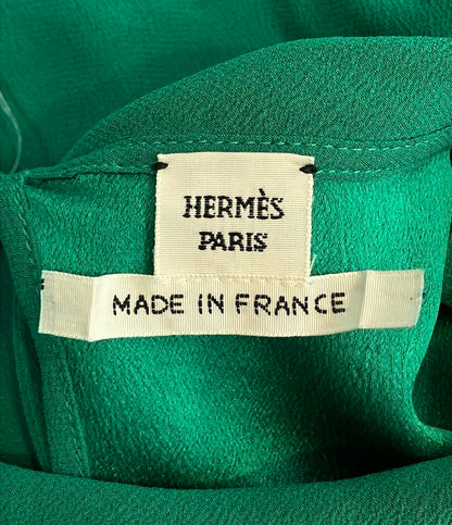 HERMES 長袖 シルクワンピース 17-7351 レディース SIZE 40 (M) エルメス