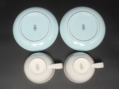 美品 Royal Copenhagen カップ＆ソーサー 2客セット ペア ニューシグネチャー ブルー ロイヤルコペンハーゲン