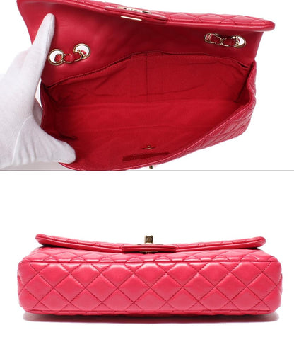 CHANEL チェーンショルダーバッグ バレンタイン限定 ダブルチェーン ゴールド金具 ココマーク チャーム付き マトラッセ25 レディース シャネル