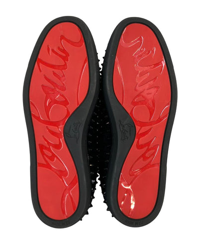 美品 Christian Louboutin スリッポン ハラコ スタッズ Pik Boat メンズ SIZE 40 (S) クリスチャンルブタン