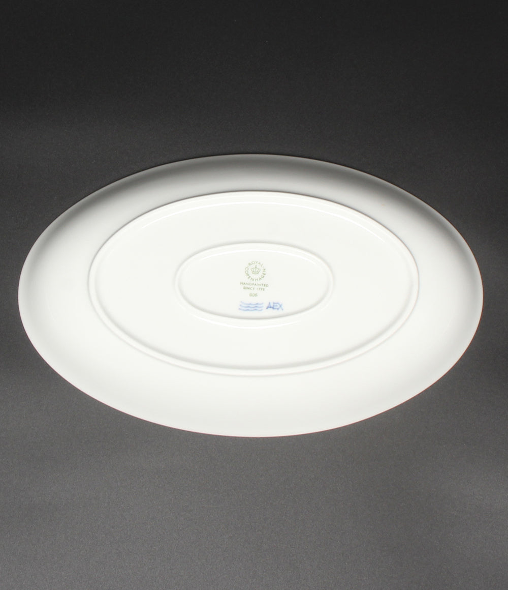 美品 Royal Copenhagen オーバルディッシュ 皿 27cm ブルーパルメッテ ロイヤルコペンハーゲン