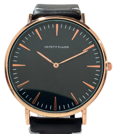 腕時計 クオーツ ブラック メンズ UN PETIT PLAISIR