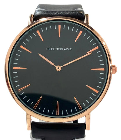腕時計 クオーツ ブラック メンズ UN PETIT PLAISIR