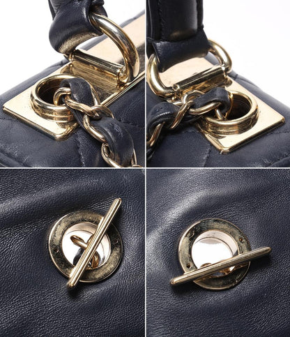 CHANEL 2wayチェーンショルダーバッグ ハンドバッグ 肩掛け ゴールド金具 ラムスキン マトラッセ レディース シャネル