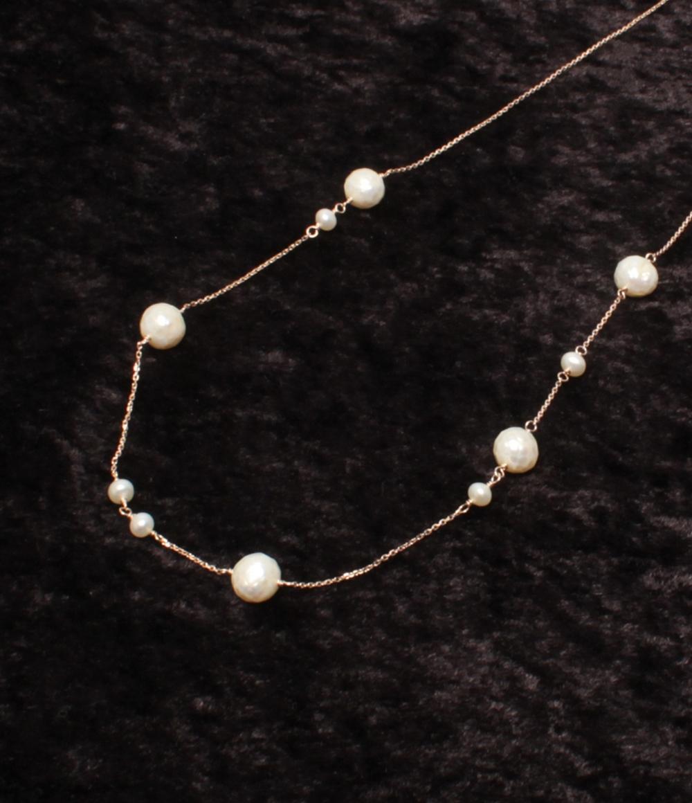 美品 ネックレス ブレスレット K10 淡水パール 2点セット レディース