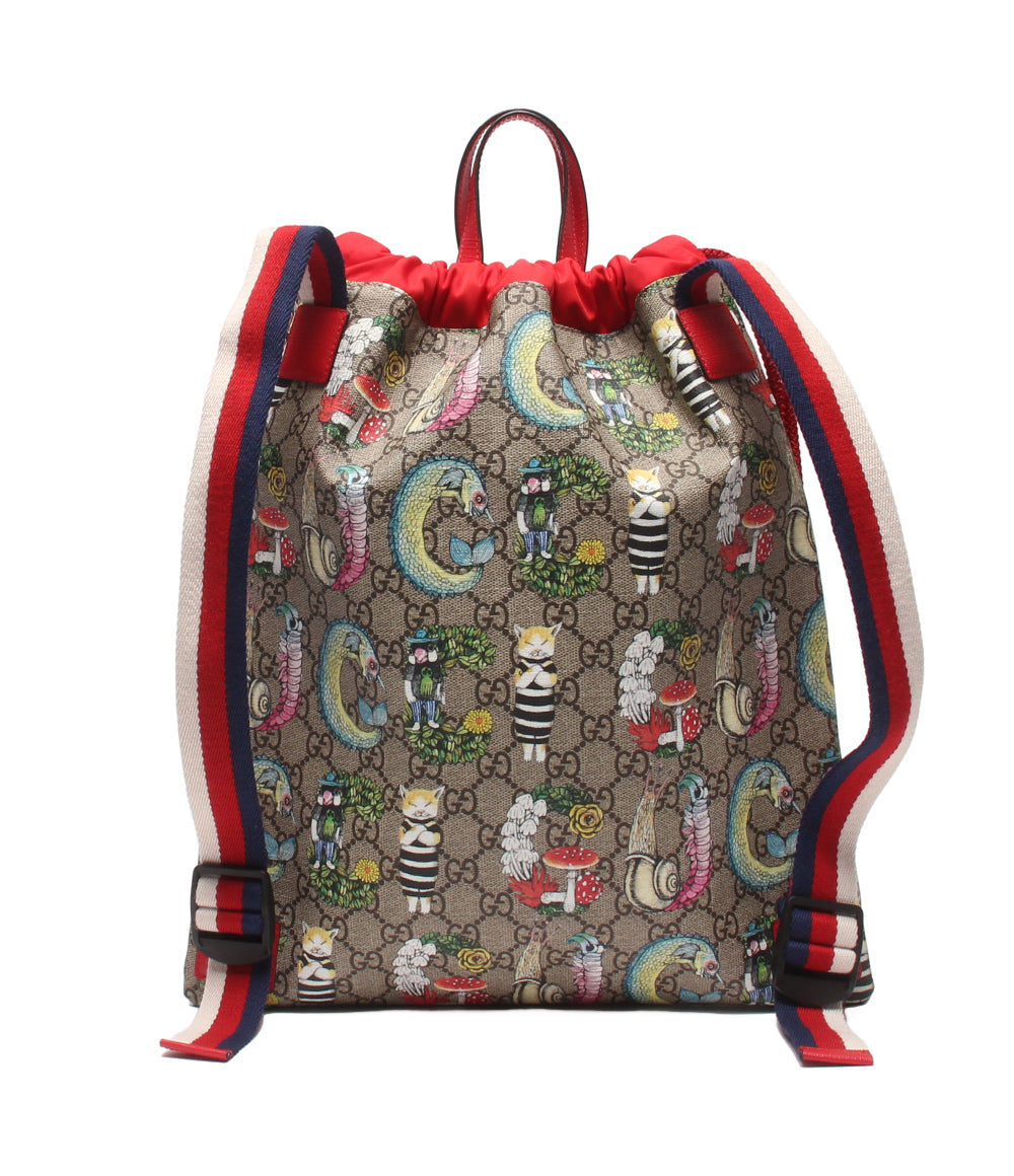 美品 GUCCI リュック ナップザック チルドレンズ GGスプリーム 550775 622011 レディース キッズ グッチ ヒグチユウコ