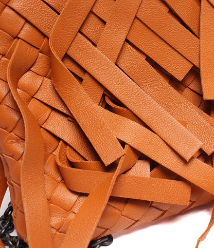 美品 BOTTEGA VENETA チェーンショルダーバッグ 斜め掛け フリンジ イントレチャート レディース ボッテガ・ヴェネタ