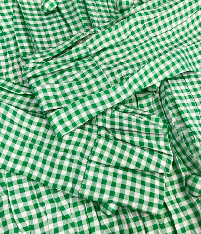 美品 プリーツプリーズ 長袖ブラウス ギンガムチェック柄 レディース SIZE 3 (L) PLEATS PLEASE