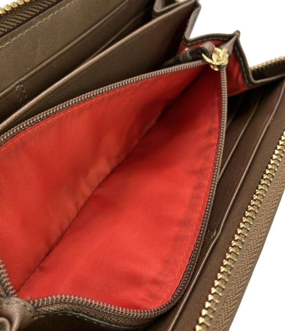 コーチ ラウンドファスナー長財布 シグネチャー レディース COACH