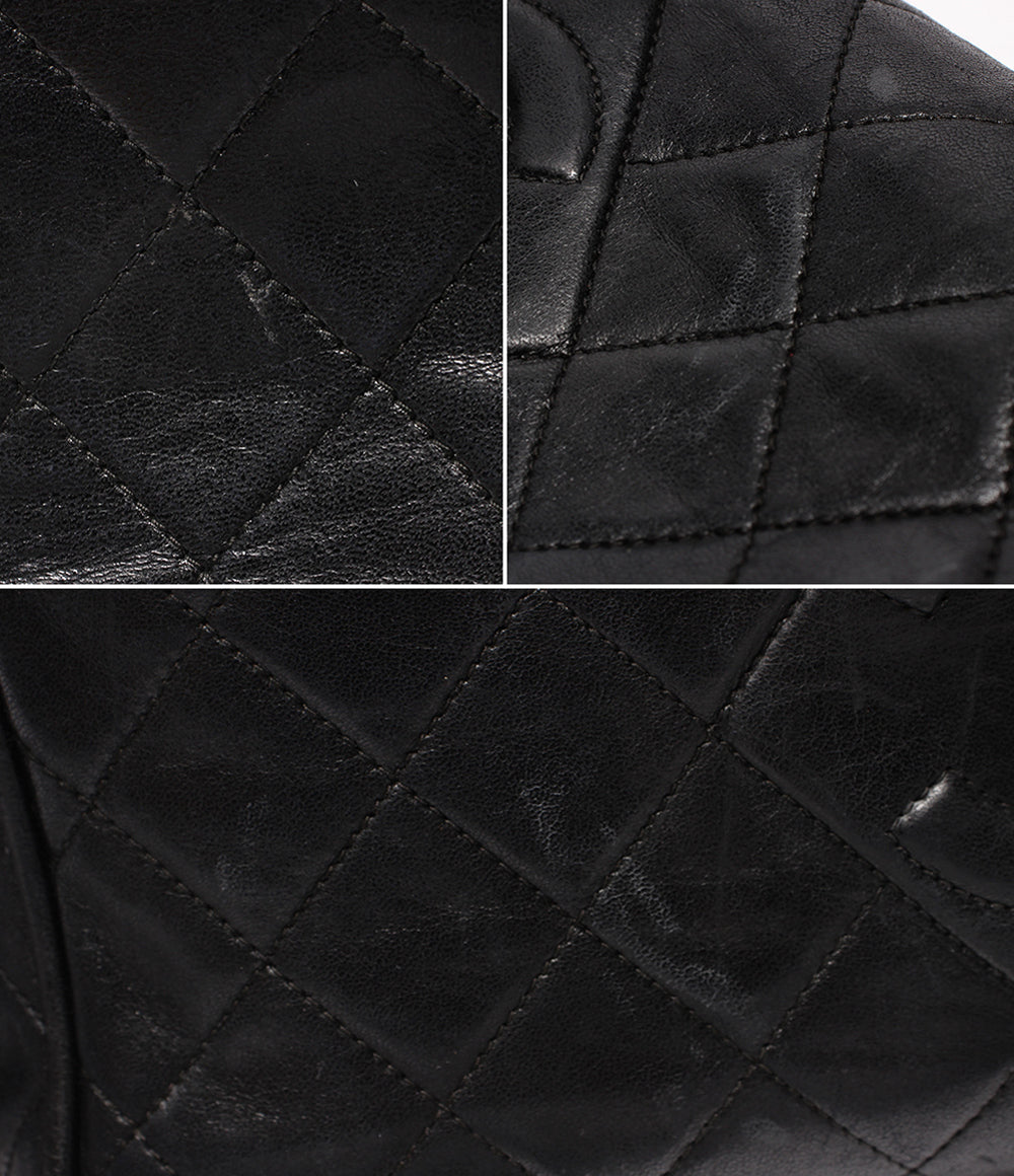 CHANEL ショルダーバッグ ラムスキン ゴールド金具 1番台 斜め掛け マトラッセ レディース シャネル