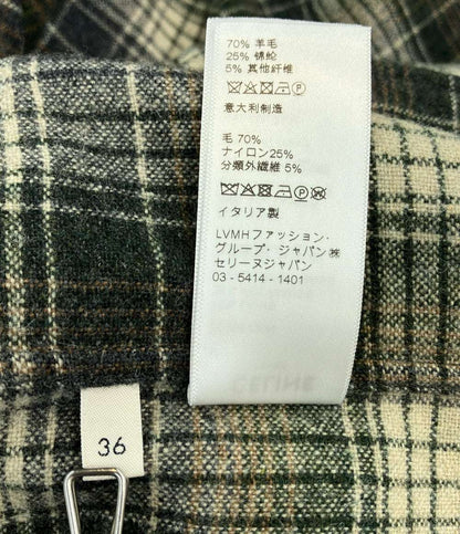 美品 CELINE 長袖シャツ チェック レディース SIZE 36 (S) セリーヌ