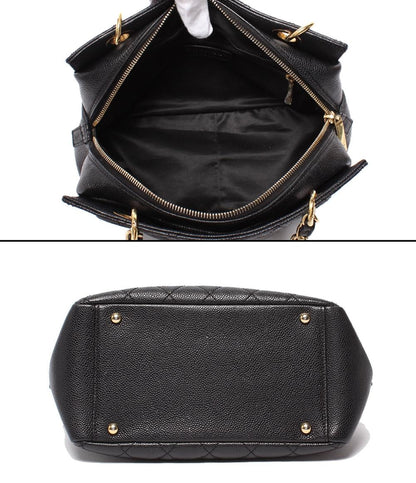 CHANEL チェーンショルダーバッグ 肩掛け ゴールド金具 マトラッセ キャビアスキン プチタイムレス PTT A18004 レディース シャネル