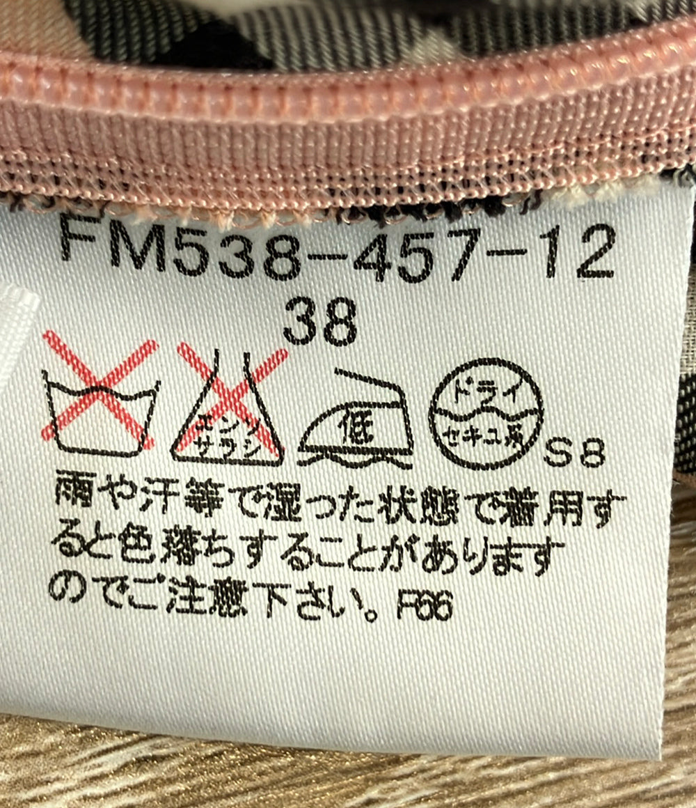 美品 BURBERRY ノースリーブワンピース プリーツ チェック FM538-457-12 レディース SIZE 38 (M) バーバリー