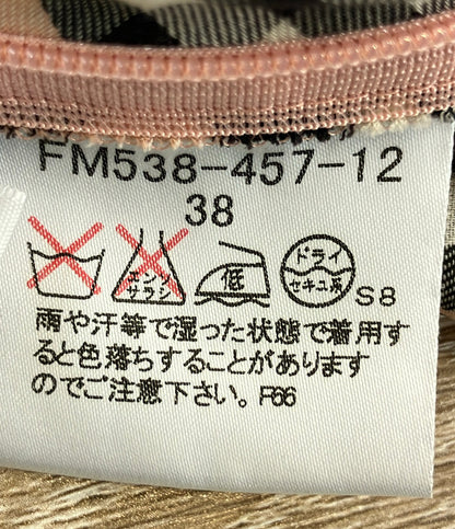 美品 BURBERRY ノースリーブワンピース プリーツ チェック FM538-457-12 レディース SIZE 38 (M) バーバリー