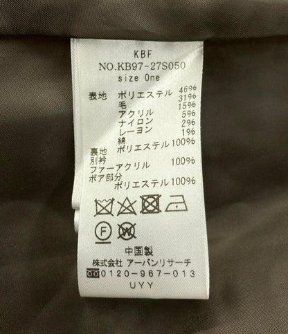 ケイ・ビイ・エフ ノーカラーコート ファーティペット付き KB97-27S050 レディース SIZE ONE (M) KBF