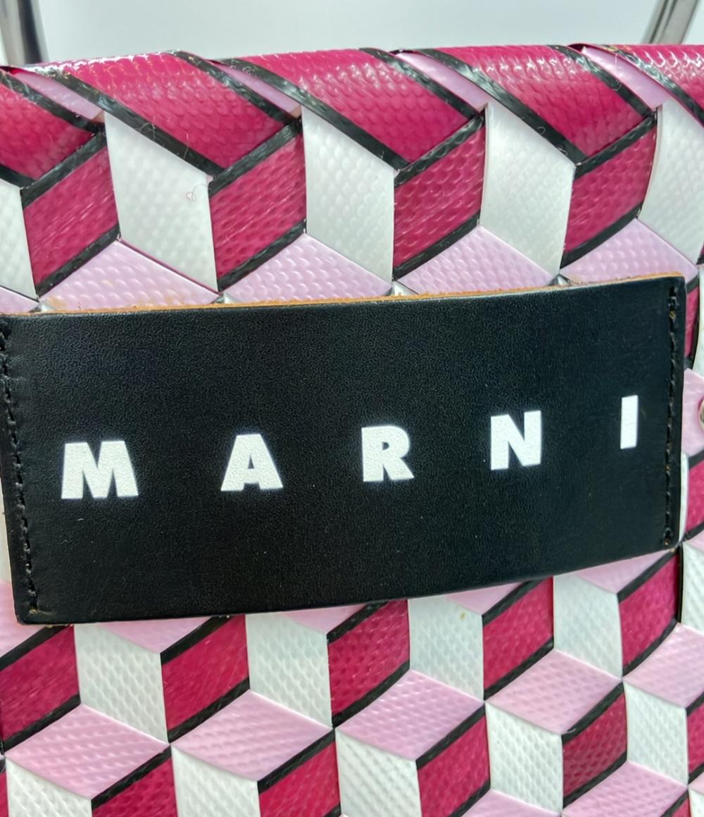 美品 マルニ ストロー編み込みトートバッグ レディース MARNI