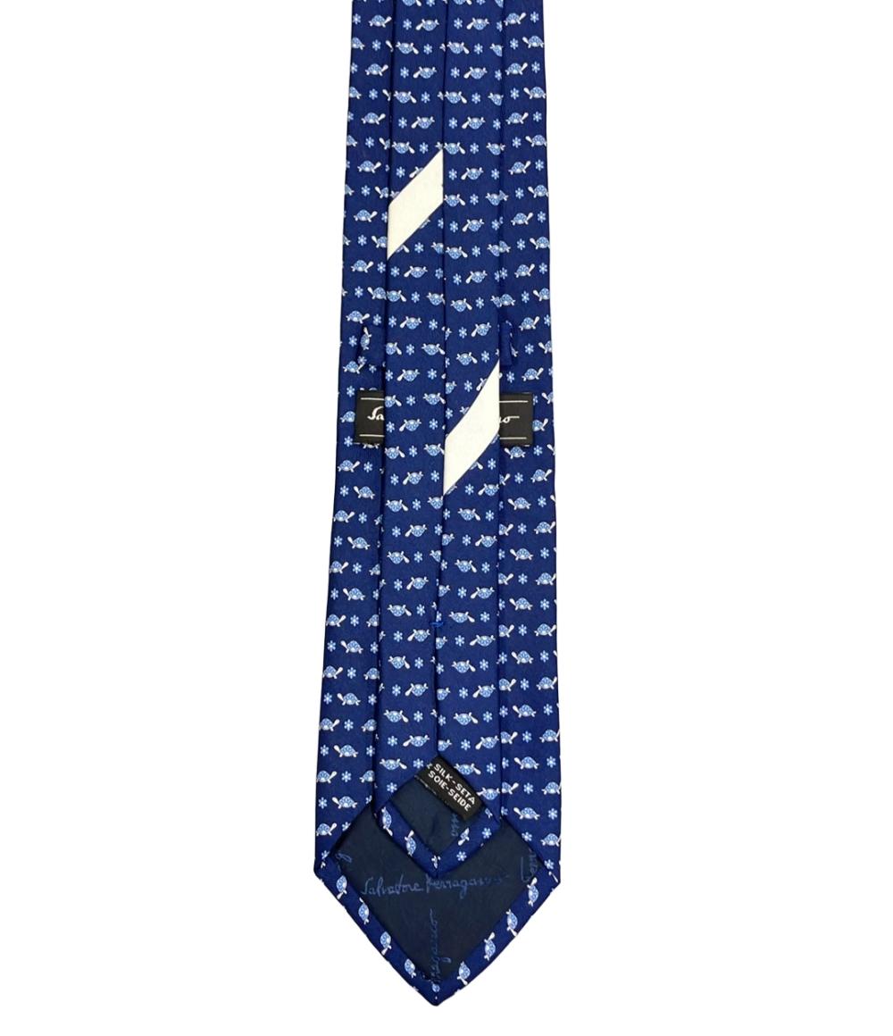 美品 Salvatore Ferragamo ネクタイ シルク100% タートル メンズ サルヴァトーレフェラガモ