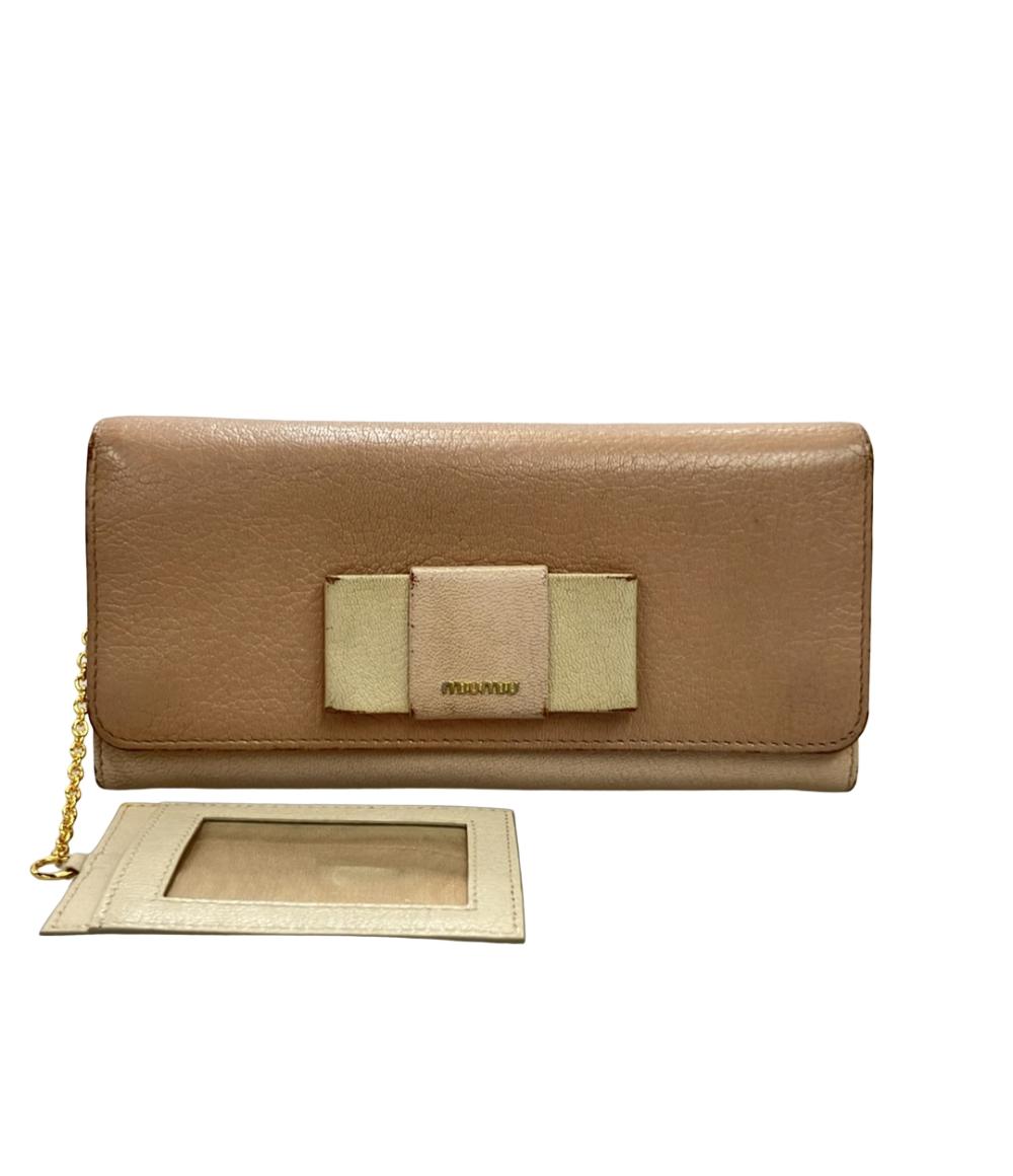 Miu Miu 長財布 レザー レディース ミュウ ミュウ
