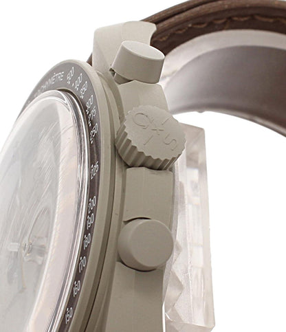 OMEGA Swatch 腕時計 MISSON TO SATURN MOONSWATCH クオーツ グレー ユニセックス オメガ スウォッチ