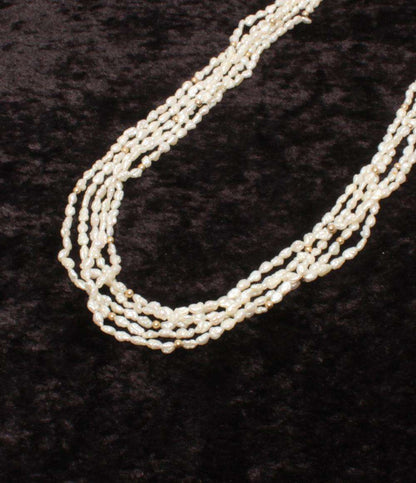 5連ネックレス 淡水パール レディース