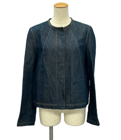 HERMES ノーカラーデニムジャケット レディース SIZE 40 (M) エルメス