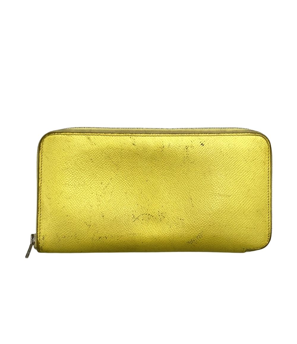 HERMES ラウンドファスナー長財布 T刻印 シルバー金具 アザップ シルクイン レディース エルメス