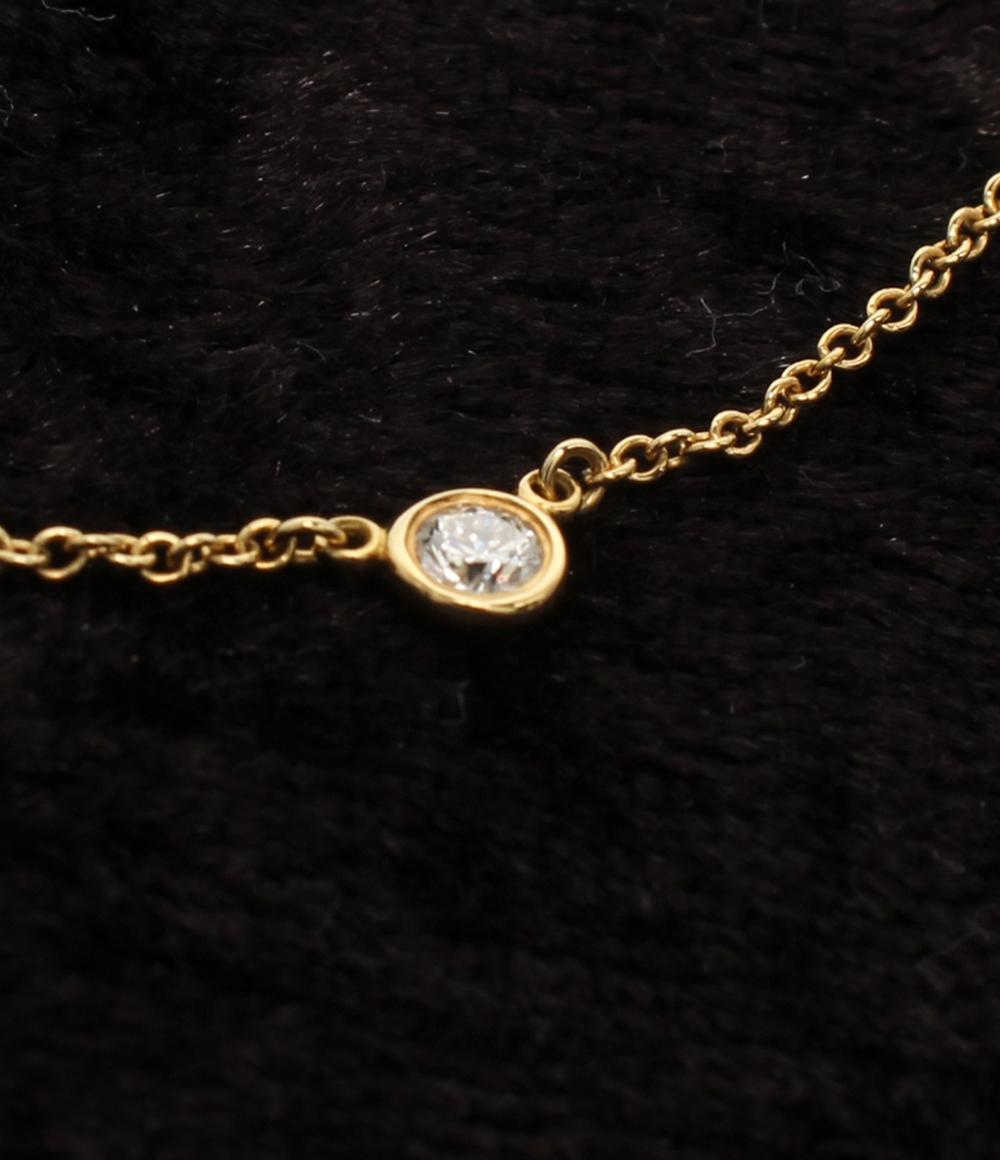 美品 ティファニー ネックレス K18 バイザヤード 1Pダイヤ レディース TIFFANY&Co.