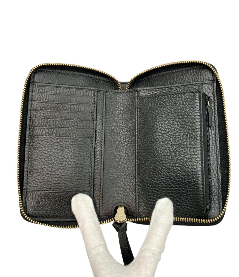 美品 GUCCI ラウンドファスナー財布 354497 2091 レディース メンズ グッチ