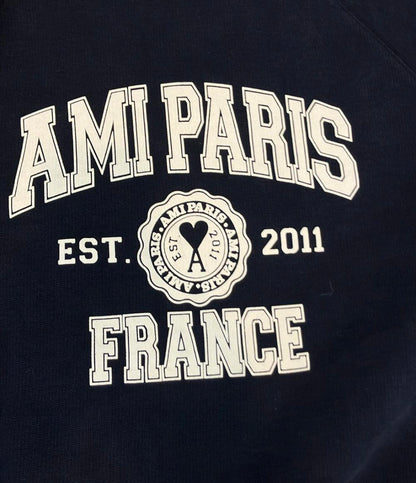 ami paris スウェットシャツ  ロゴ刺繍 プリント AMI Paris France ロゴ入りスウェットシャツ USW010.747 メンズ SIZE XL アミ パリス