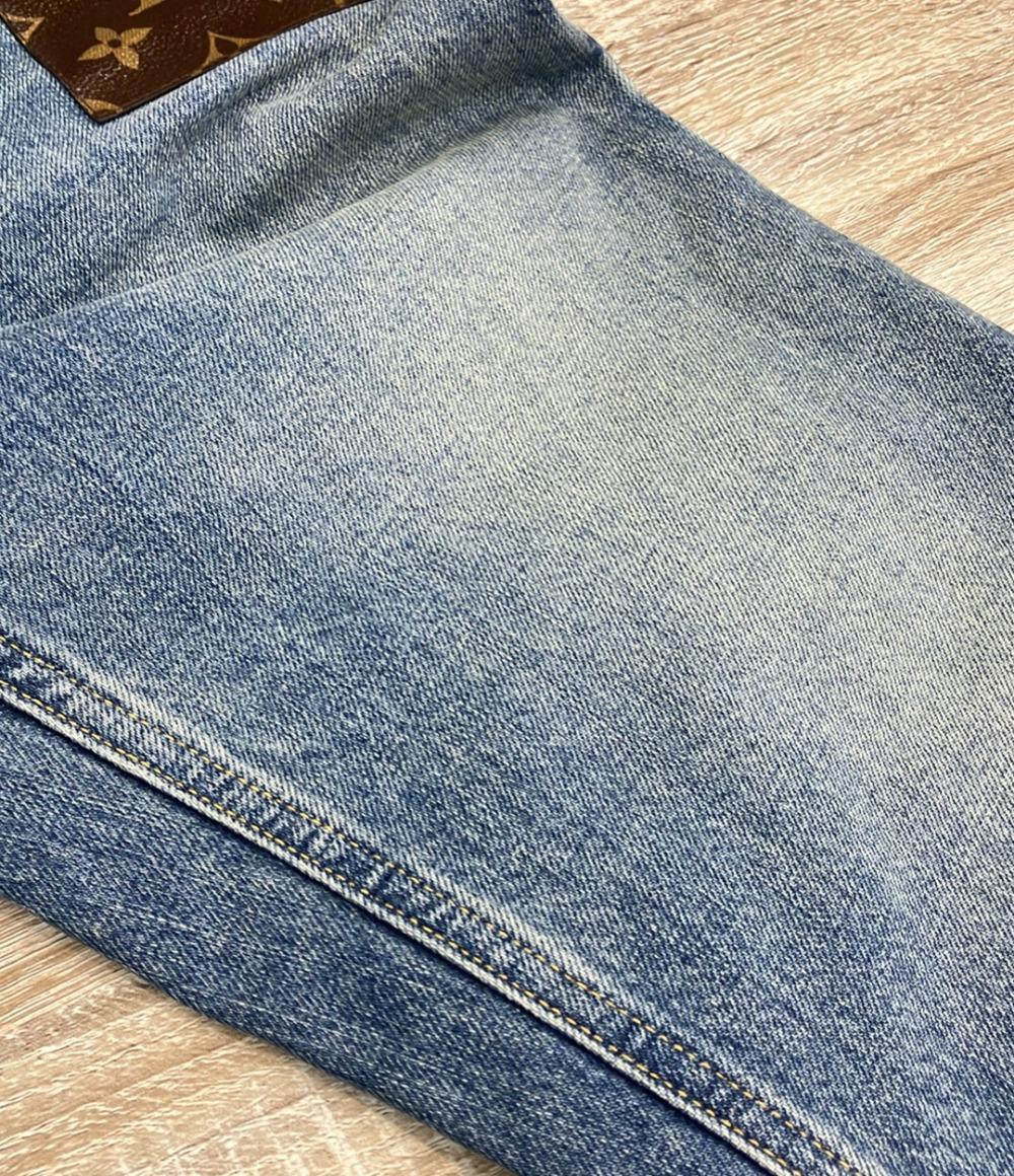 LOUIS VUITTON デニムパンツ モノグラム レザー パッチ RW241WW GM1
