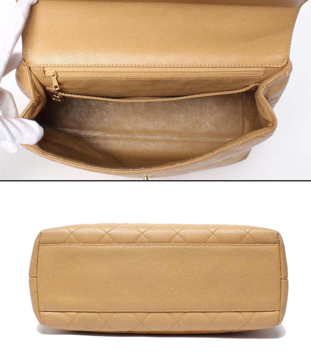 CHANEL ハンドバッグ ゴールド金具 キャビアスキン マトラッセ トップハンドル 8番台 A12397 レディース シャネル