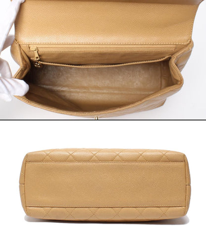 CHANEL ハンドバッグ ゴールド金具 キャビアスキン マトラッセ トップハンドル 8番台 A12397 レディース シャネル
