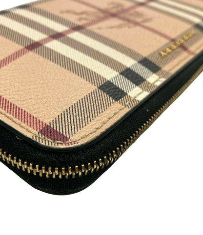 BURBERRY ラウンドファスナー長財布 PVC レザー レディース バーバリー