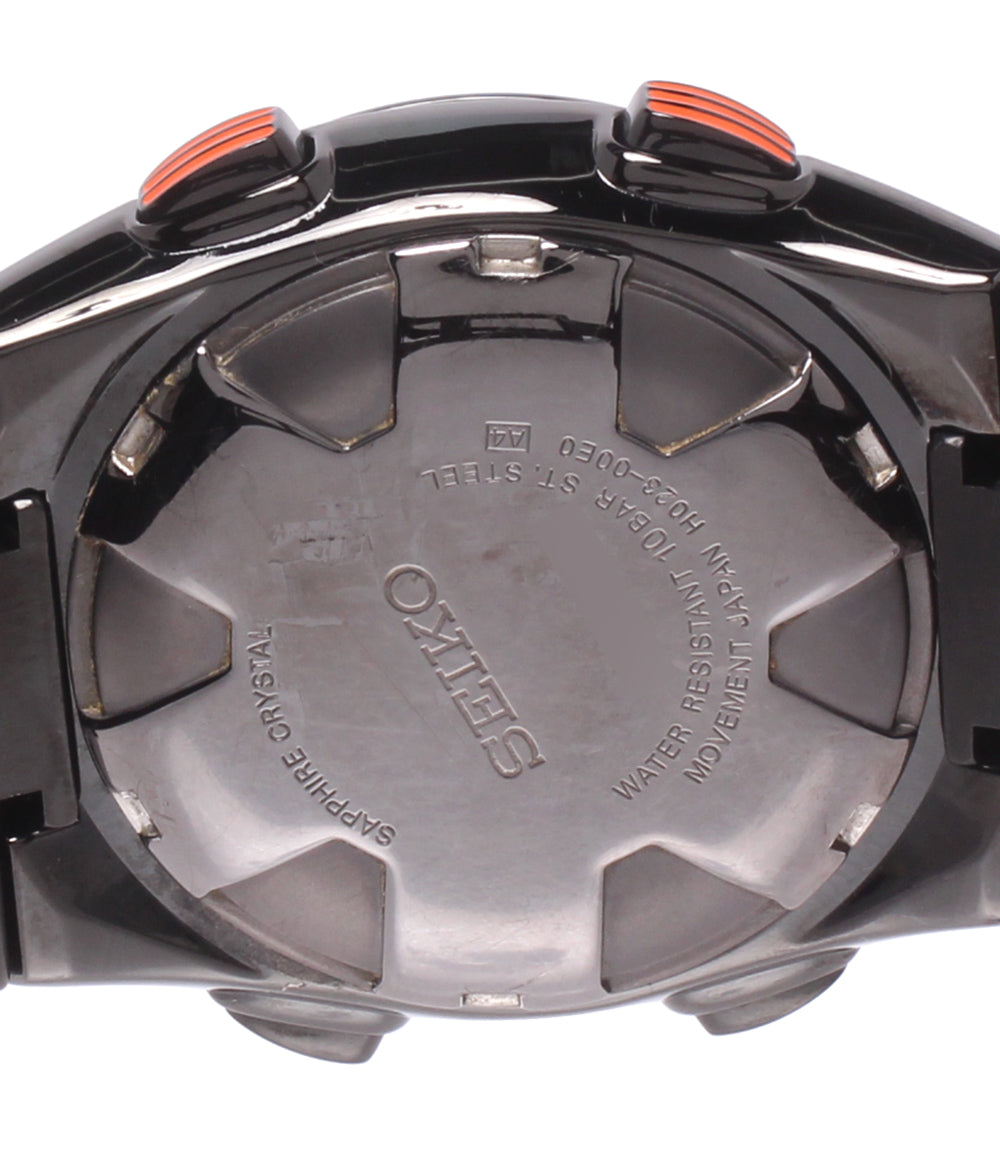 SEIKO 腕時計 スポーチュラ クオーツ ブラック H023-00E0 メンズ セイコー
