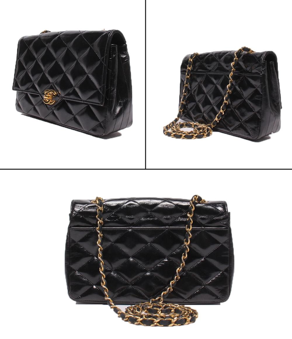 CHANEL チェーンショルダーバッグ シングルチェーン シングルフラップ ゴールド金具 斜め掛け 0番台 マトラッセ レディース シャネル