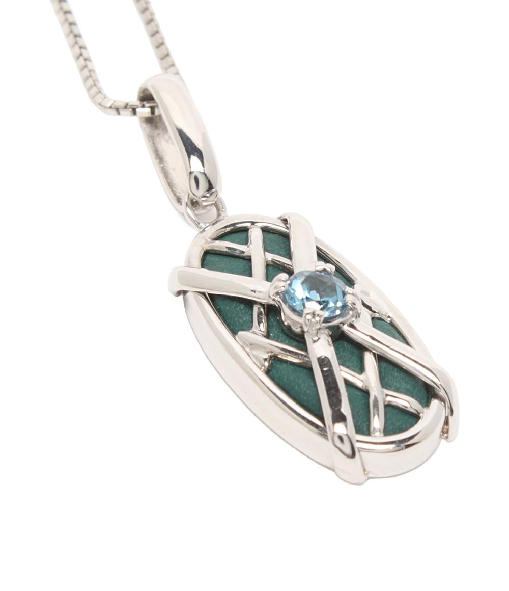 美品 ネックレス Pt900 Pt850 アクアマリン 0.19ct