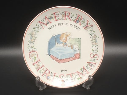 美品 ウエッジウッド クリスマスプレート 皿 20cm ピーターラビット 1989 WEDGWOOD
