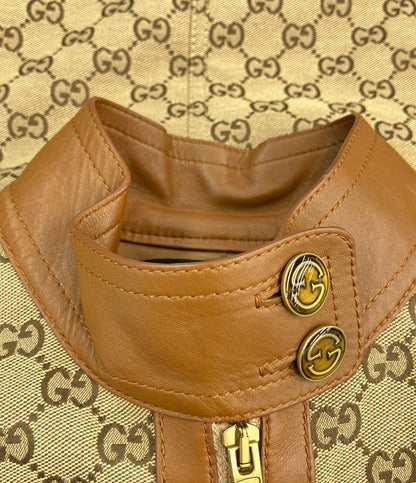 GUCCI レザージャケット GGキャンバス 681034 Z8AV6 レディース SIZE 40 (M) グッチ