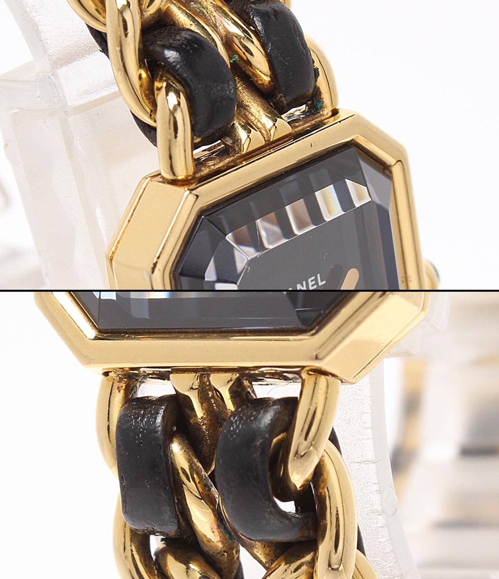 CHANEL 腕時計 プルミエール M クオーツ ブラック H0001 レディース シャネル