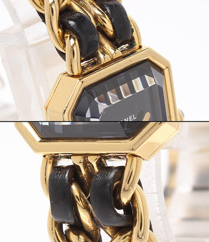 CHANEL 腕時計 プルミエール M クオーツ ブラック H0001 レディース シャネル