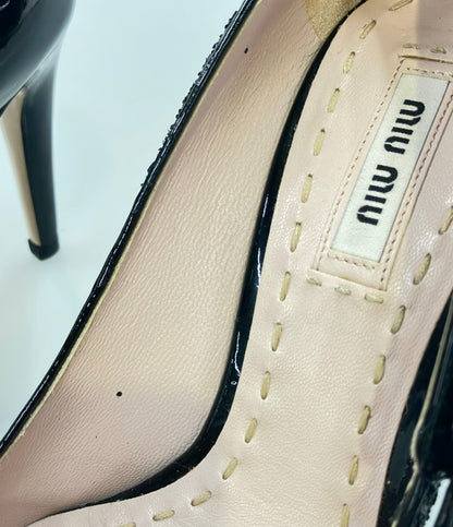 Miu Miu ポインテッドトゥパンプス グリッター パテントレザー レディース SIZE 37 1/2 (24.5cm) ミュウ ミュウ