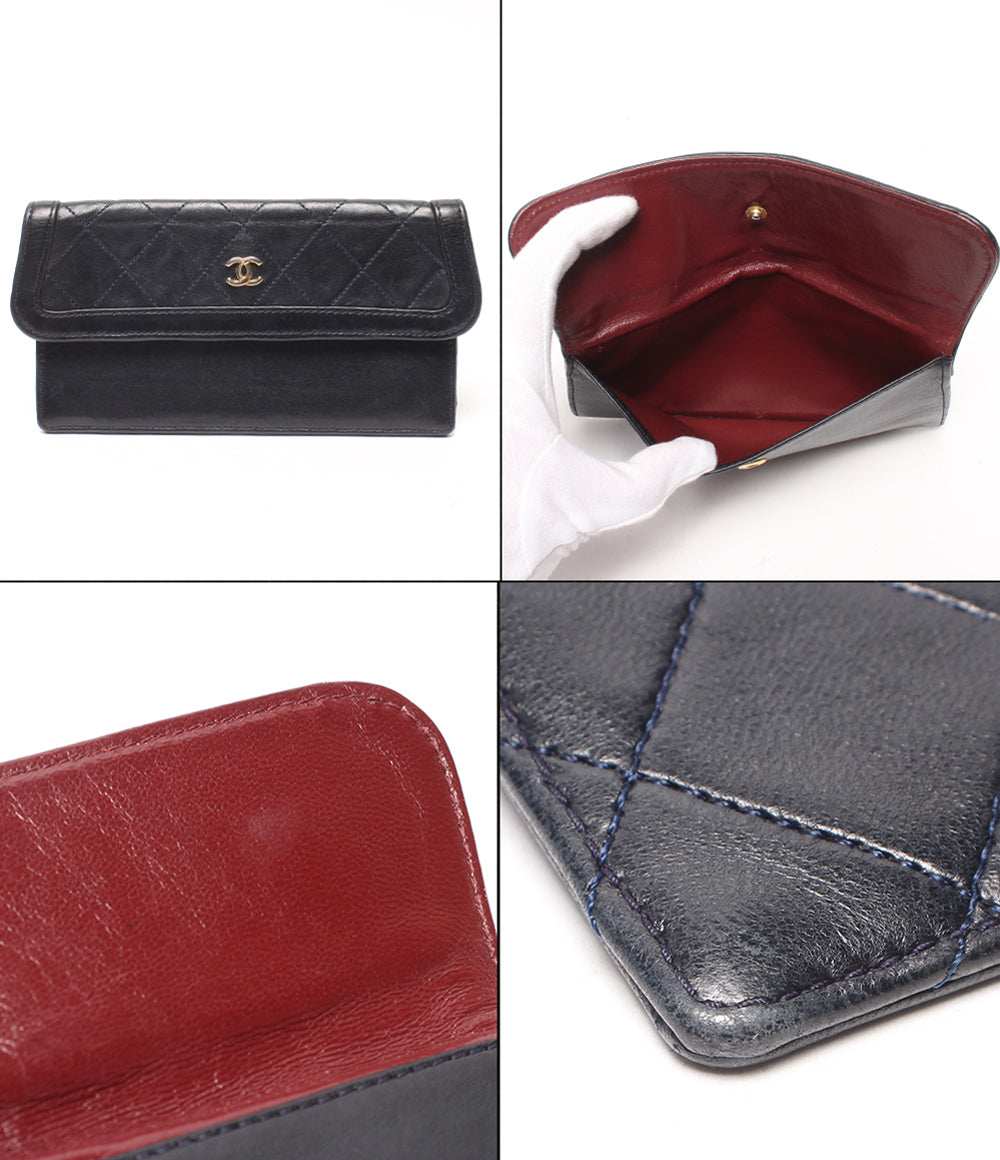 CHANEL チェーンショルダーバッグ 肩掛け 斜め掛け ゴールド金具 マトラッセ シングルチェーン シングルフラップ ラムスキン レディース シャネル