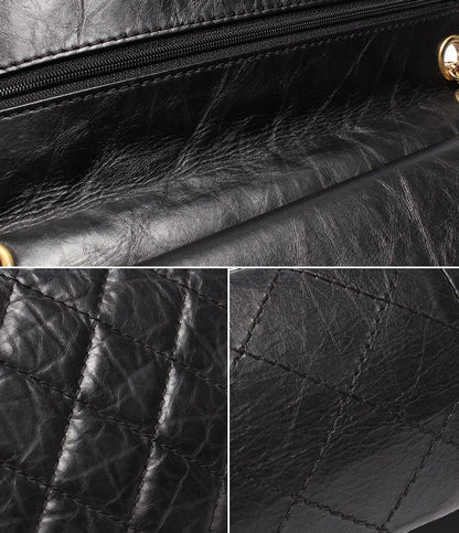 CHANEL チェーンショルダーバッグ 2.55 ダブルフラップ ダブルチェーン マトラッセ ラムスキン ゴールド金具 レディース シャネル