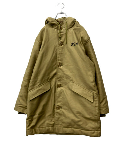HOUSTON デッキジャケット N-1  コート 裏ボア40 カラータン フロントボタン ジップアップ フード 50742 メンズ SIZE 40 (L) ヒューストン